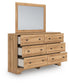 Galletyn Twin Panel Bed with Mirrored Dresser and Nightstand