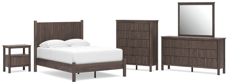 Cadmori Full Panel Platform Bed, Dresser, Mirror, Chest and Nightstand