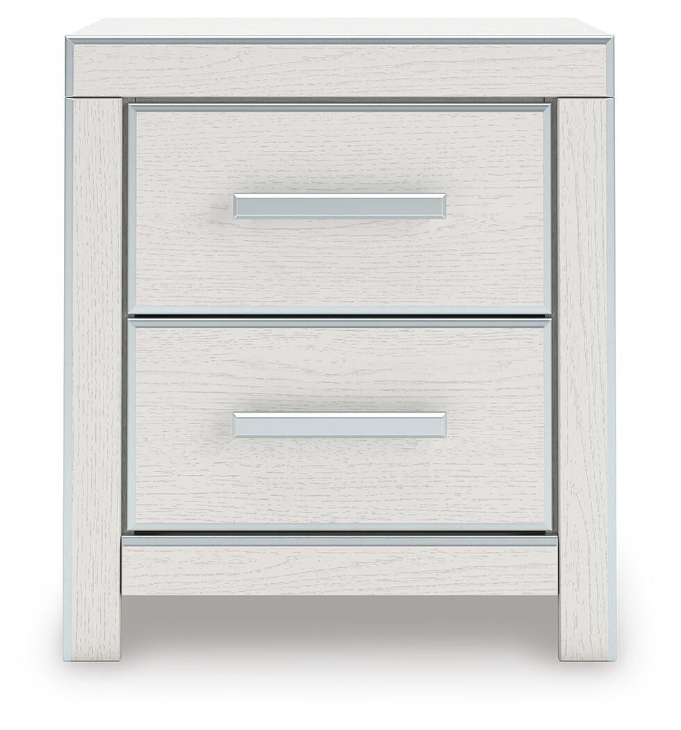 Zuraleus Queen Upholstered Panel Platform Storage Bed, Dresser, Mirror, Chest and Nightstand