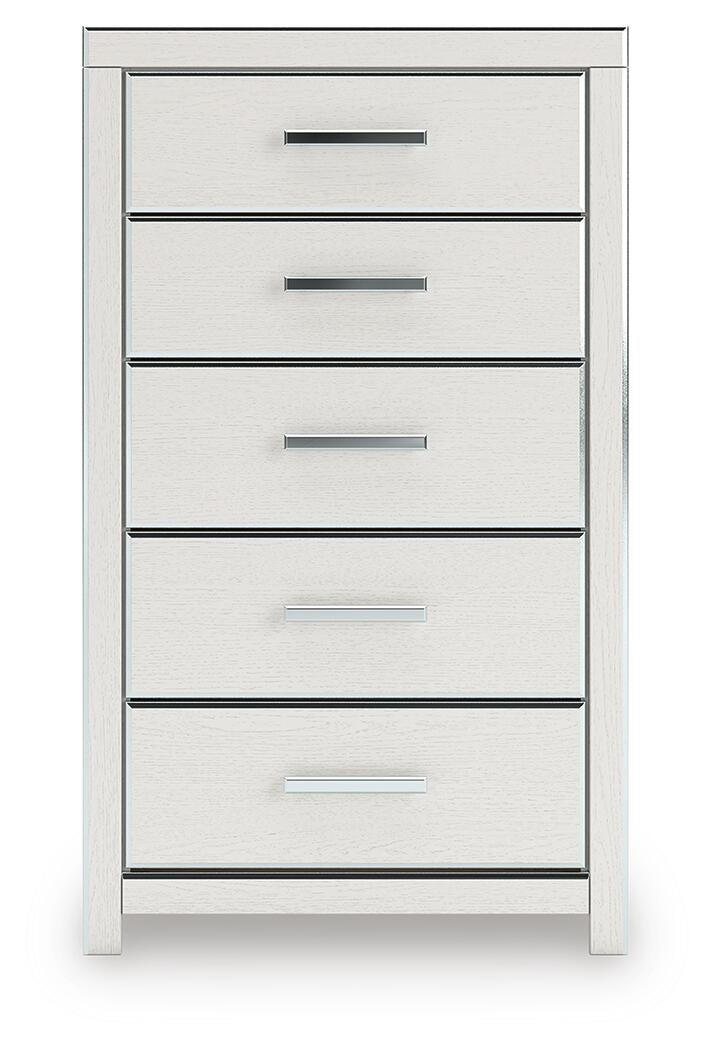 Birmonton Queen Upholstered Panel Platform Bed, Dresser, Mirror and Nightstand