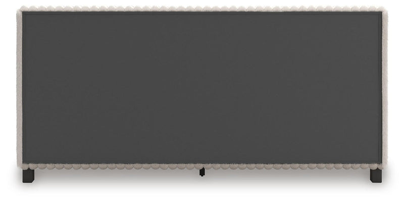 Birmonton California King Upholstered Bed, Dresser and Mirror