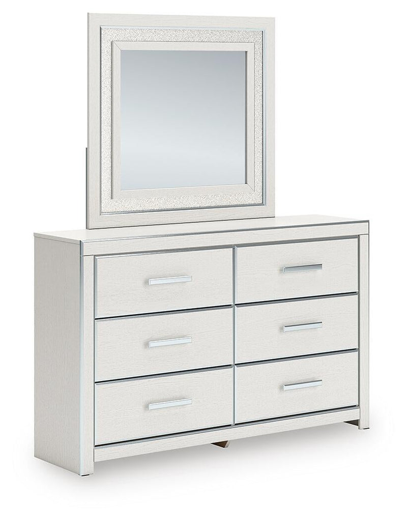 Birmonton Queen Upholstered Bed, Dresser and Mirror