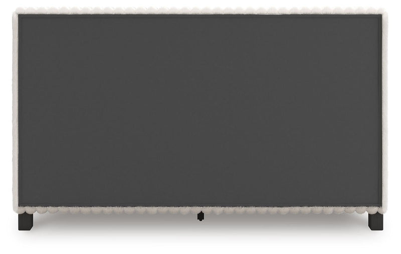 Birmonton Queen Upholstered Bed, Dresser and Mirror