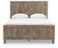 Rusticott Queen Panel Bed with Mirrored Dresser and Nightstand
