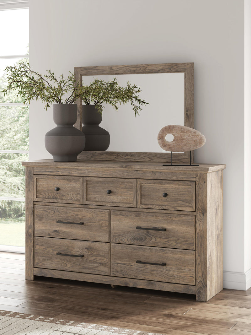 Keithland Queen Panel Bed with Mirrored Dresser and Nightstand