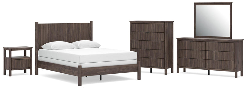 Cadmori Queen Panel Bed, Dresser, Mirror, Chest and Nightstand