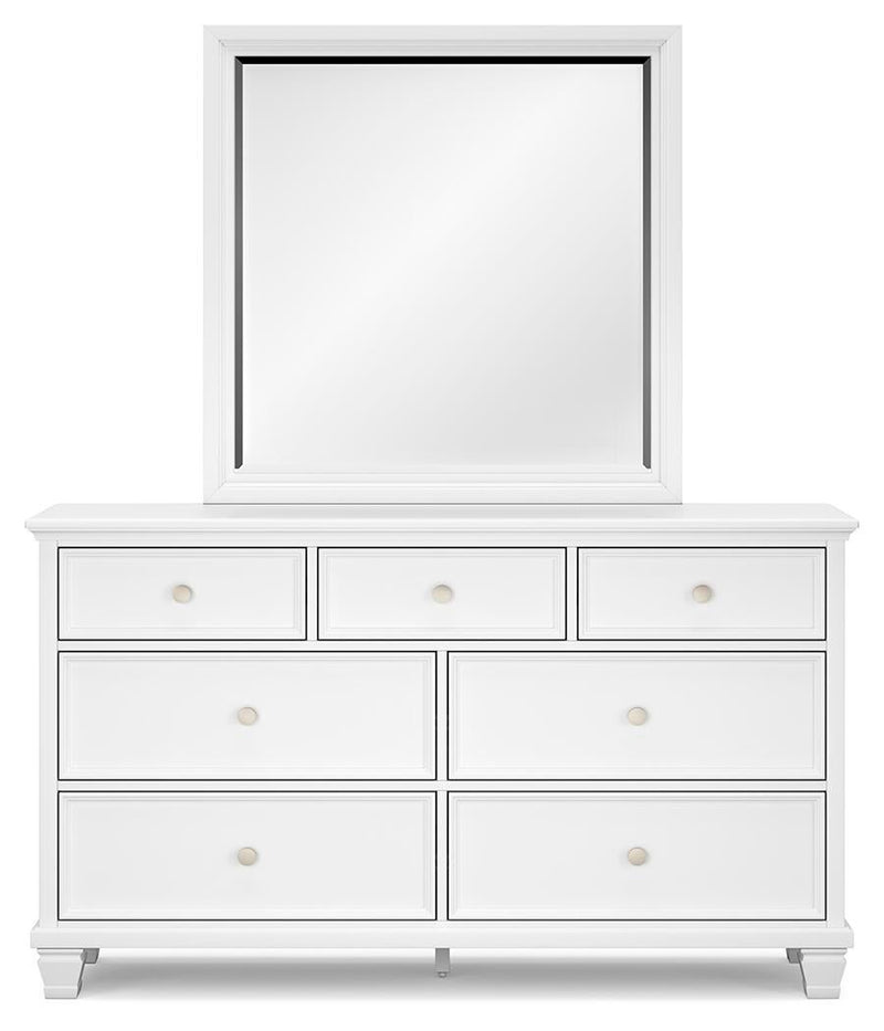Fortman King Panel Storage Bed with Mirrored Dresser and Nightstand