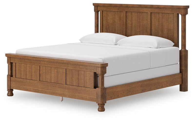 Chadworth King Poster Bed with Mirrored Dresser and Nightstand