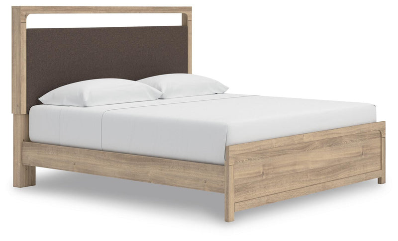 Hollymount King Upholstered Platform Bed, Dresser and Mirror