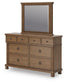 Chadworth King Poster Bed with Mirrored Dresser