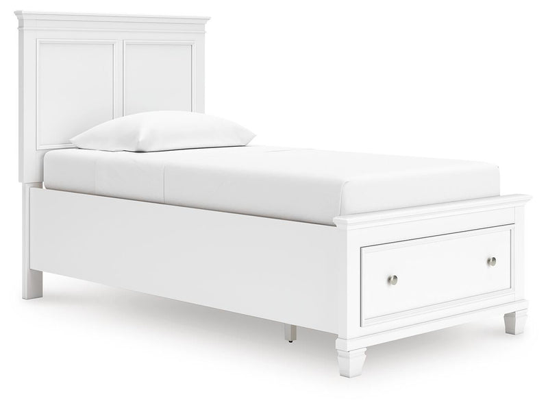 Fortman Twin Panel Storage Bed, Dresser, Mirror and Nightstand
