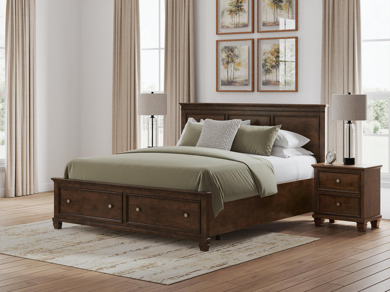 Danabrin California King Panel Storage Bed, Dresser and Mirror