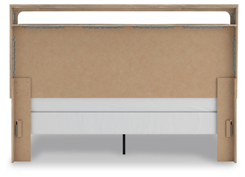 Hollymount King Upholstered Panel Bed, Dresser and Mirror