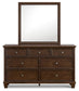 Danabrin King Panel Storage Bed, Dresser and Mirror
