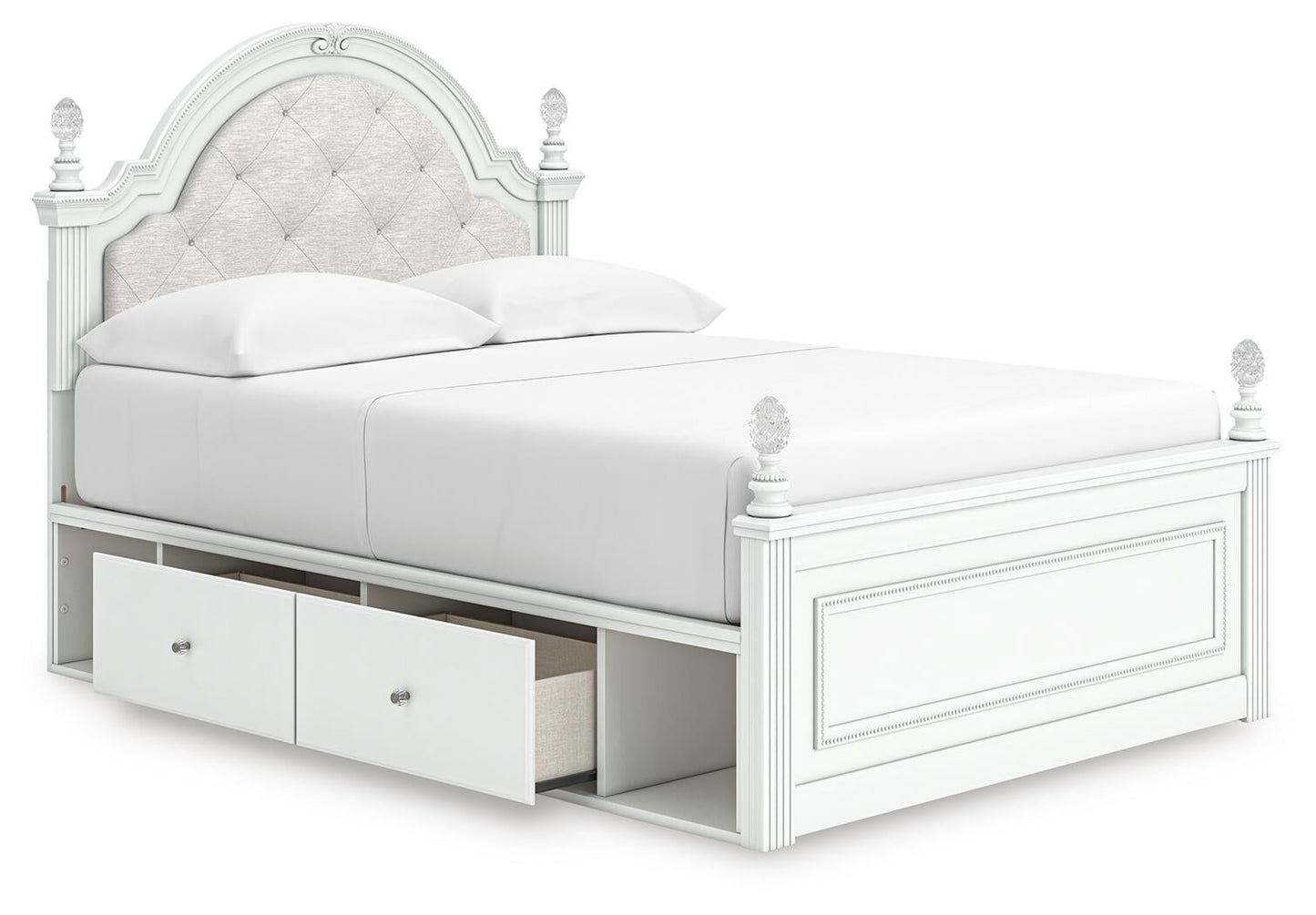 Kozlani Full Upholstered Panel Storage Bed, Dresser, Mirror and Nightstand