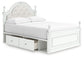 Kozlani Full Upholstered Panel Storage Bed, Dresser, Mirror and Nightstand