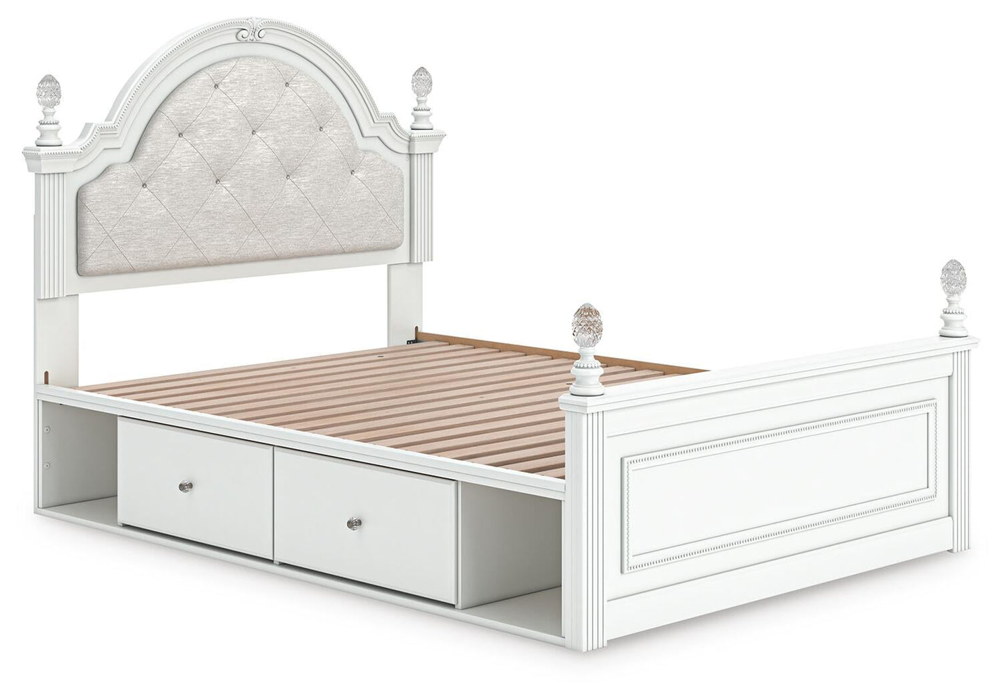 Kozlani Full Upholstered Panel Storage Bed, Dresser, Mirror and Nightstand