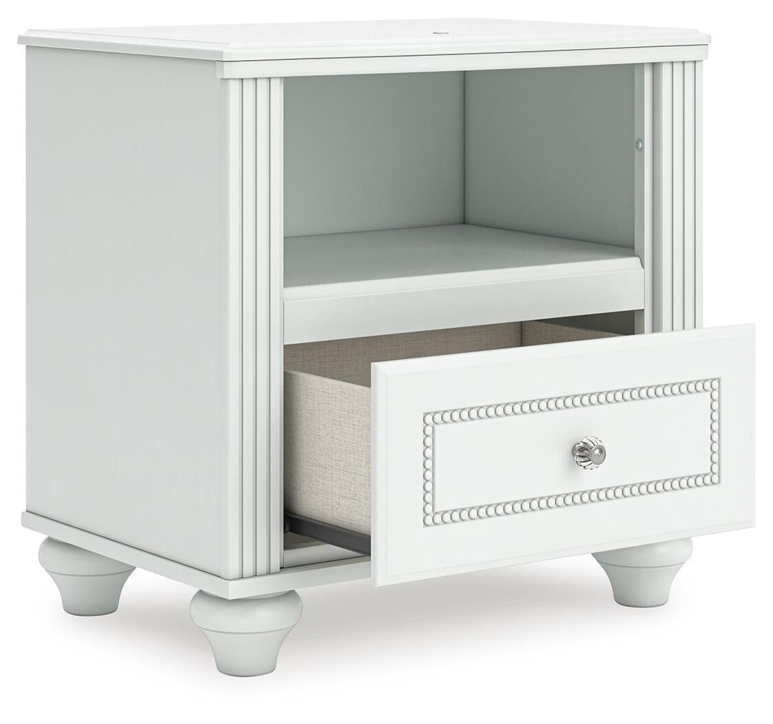 Kozlani Full Upholstered Panel Storage Bed, Dresser, Mirror and Nightstand