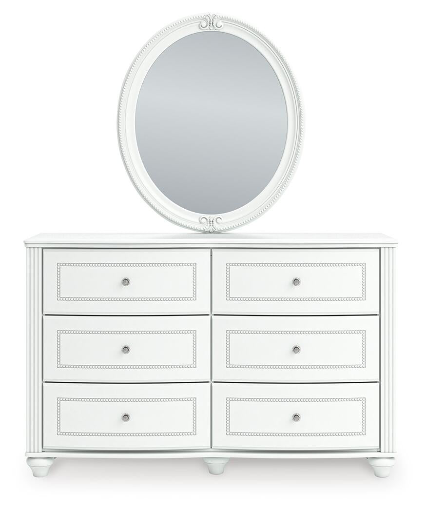 Kozlani Twin Upholstered Panel Storage Bed, Dresser, Mirror and Nightstand