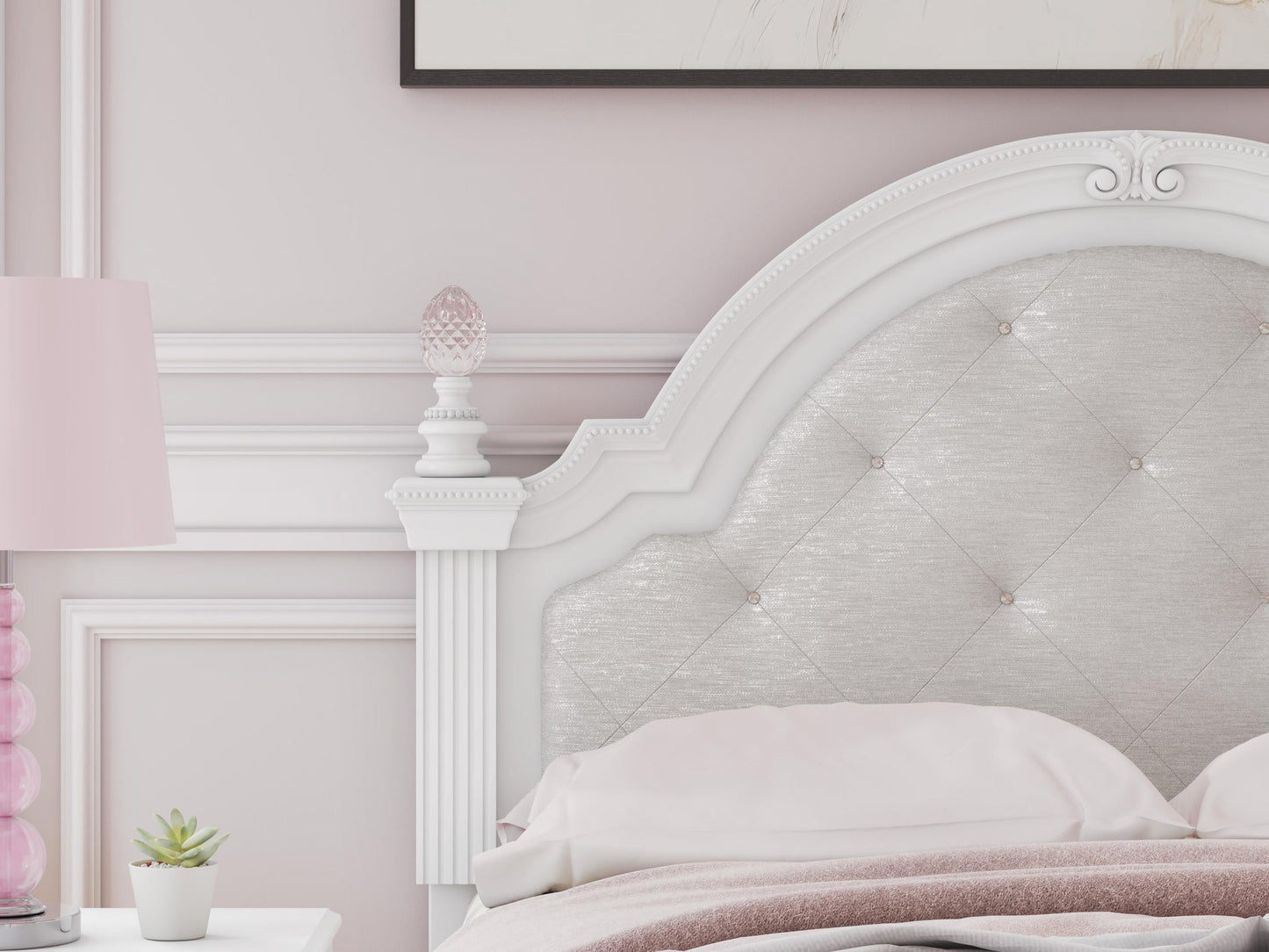 Kozlani Full Upholstered Panel Storage Bed, Dresser, Mirror and Nightstand
