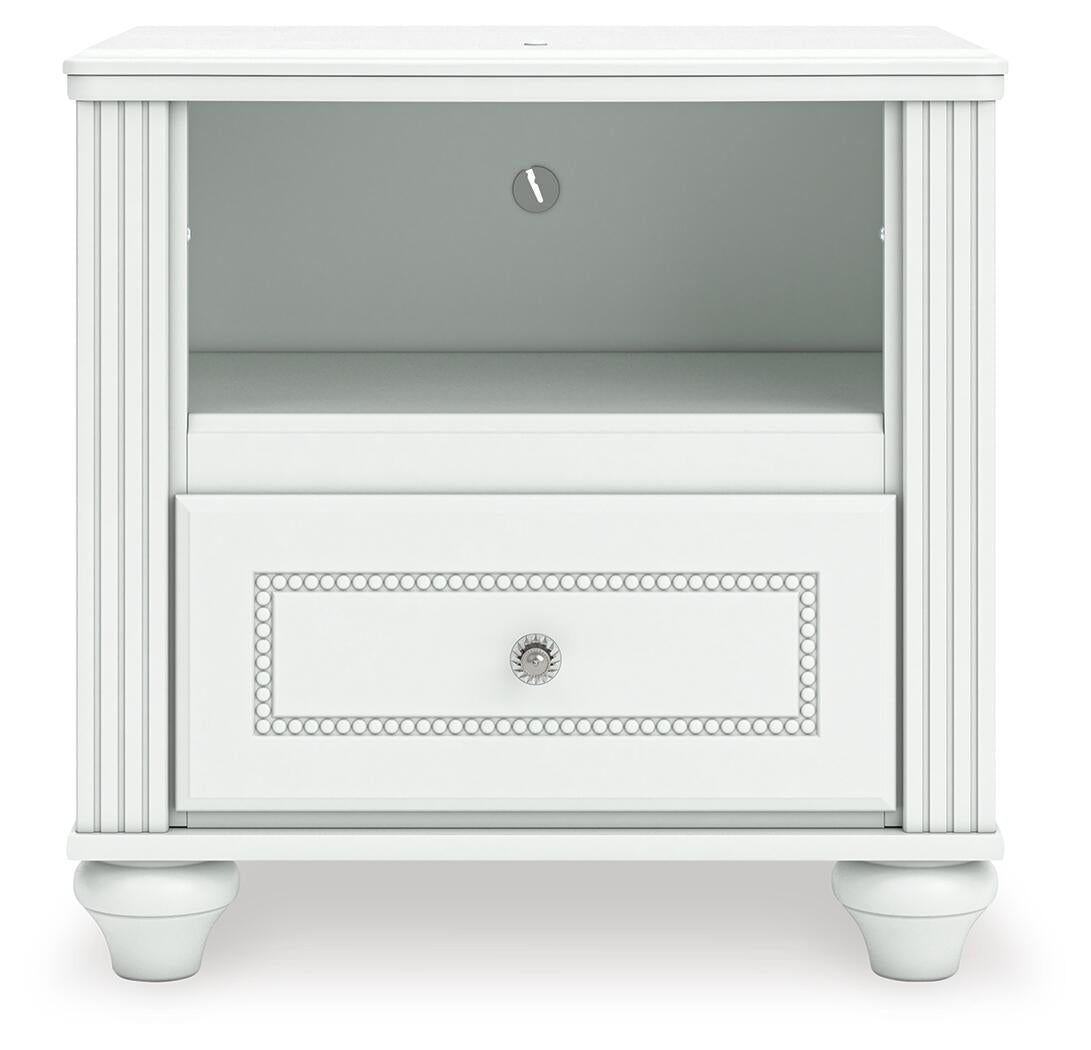 Kozlani Twin Upholstered Panel Storage Bed, Dresser, Mirror and Nightstand