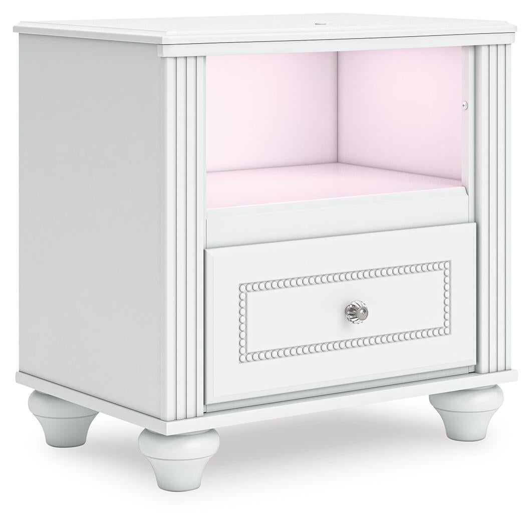 Kozlani Twin Upholstered Panel Storage Bed, Dresser, Mirror and Nightstand