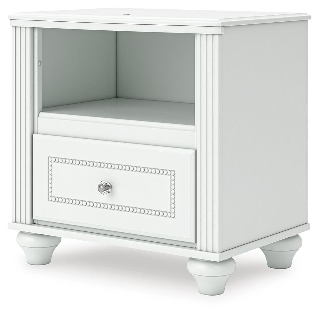 Kozlani Twin Upholstered Panel Storage Bed, Dresser, Mirror and Nightstand