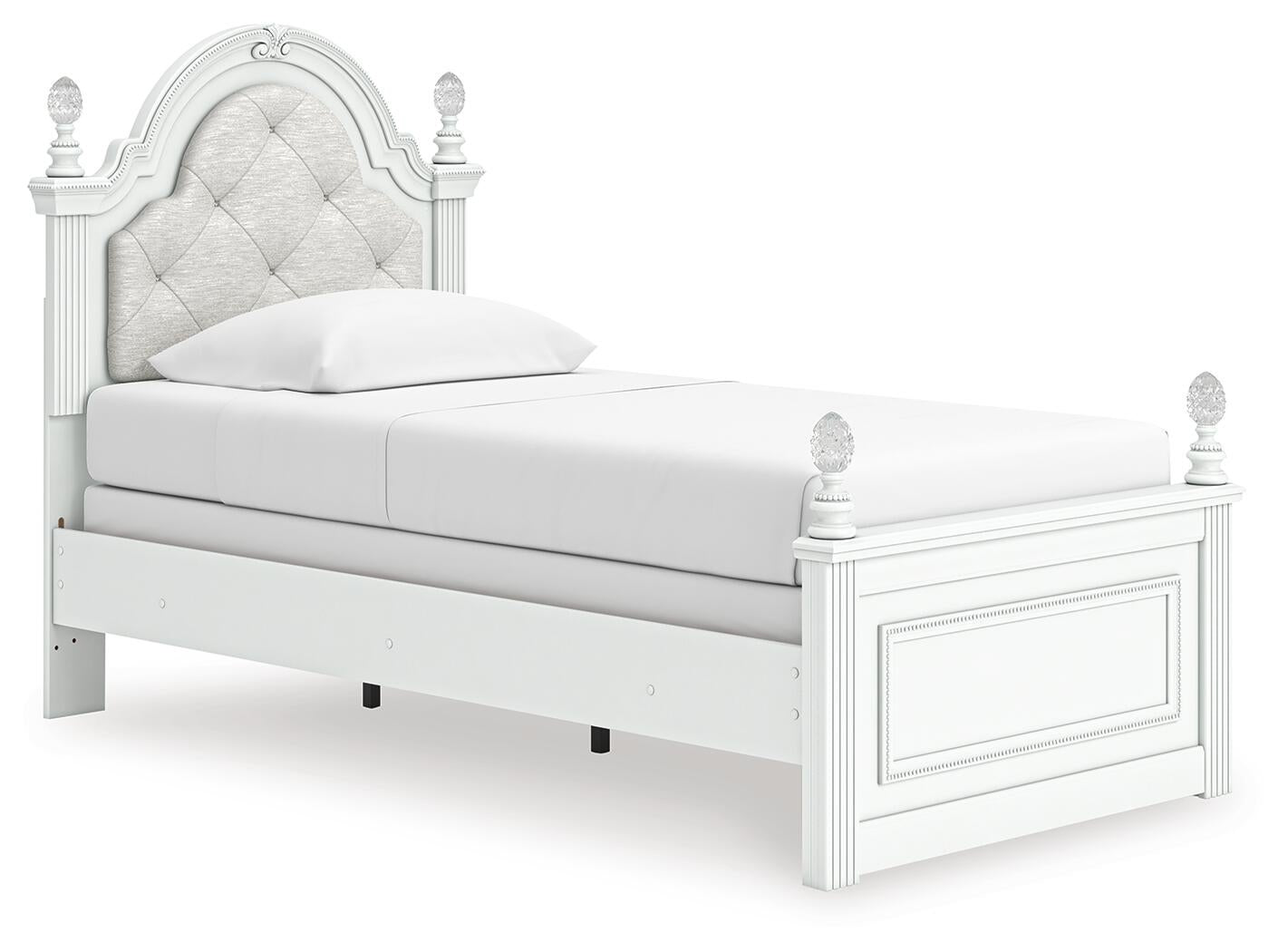 Kozlani Twin Upholstered Panel Bed, Dresser, Mirror and Nightstand