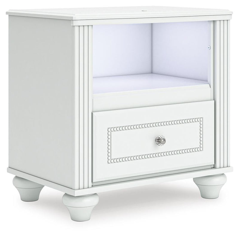 Maylilly Twin Upholstered Panel Bed, Dresser, Mirror and Nightstand