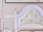 Kozlani Twin Upholstered Panel Bed, Dresser, Mirror and Nightstand