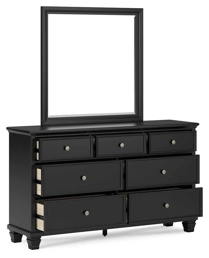 Lanolee Queen Panel Storage Bed, Dresser and Mirror