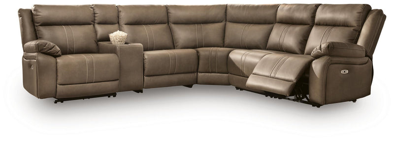 Max-Momentum 6-Piece Power Reclining Sectional with Audio Console
