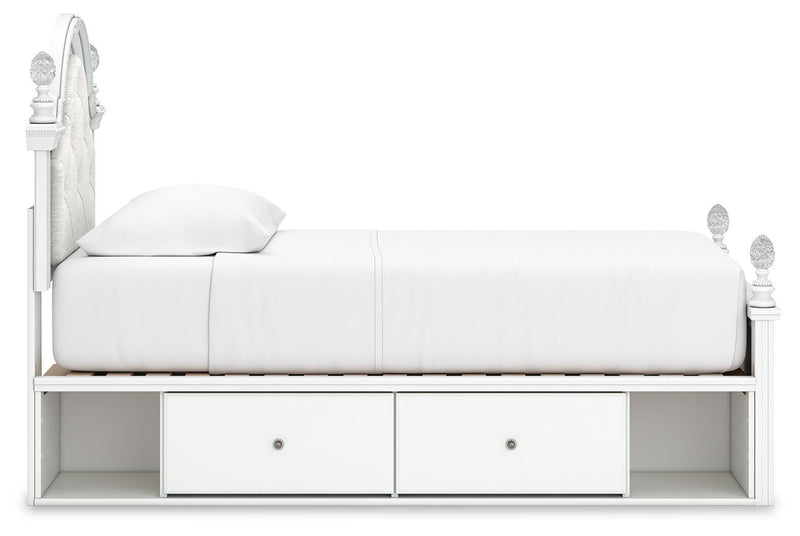 Kozlani Twin Upholstered Panel Bed with Storage
