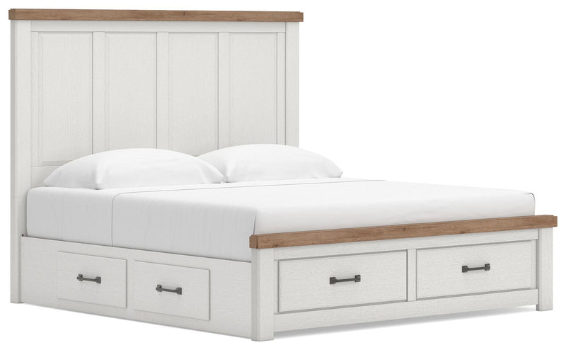 Savonport King Panel Storage Bed. Dresser, Mirror and Nightstand