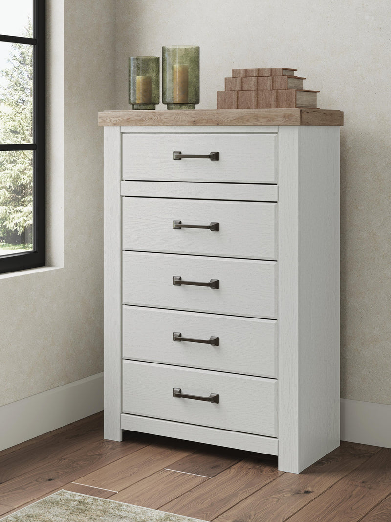 Savonport King Panel Bed, Dresser, Mirror, Chest and Nightstand