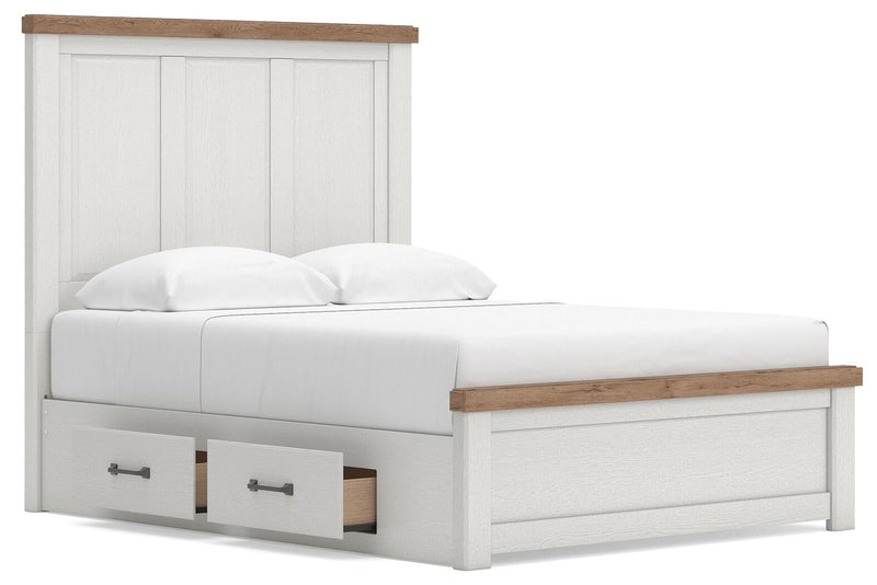 Savonport Queen Panel Bed with Storage, Dresser and Mirror