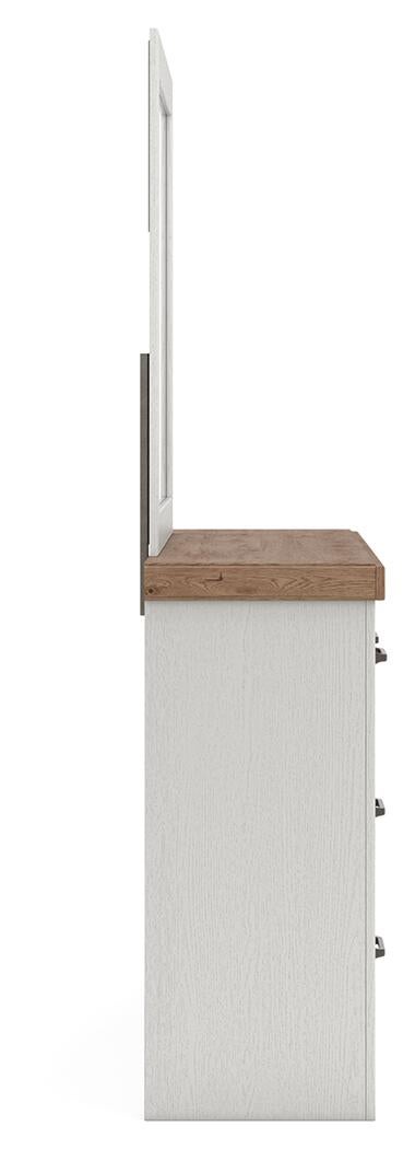 Savonport Queen Panel Bed with Storage, Dresser and Mirror