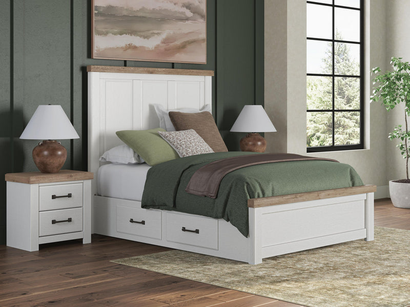 Savonport Queen Panel Bed with Storage, Dresser and Mirror
