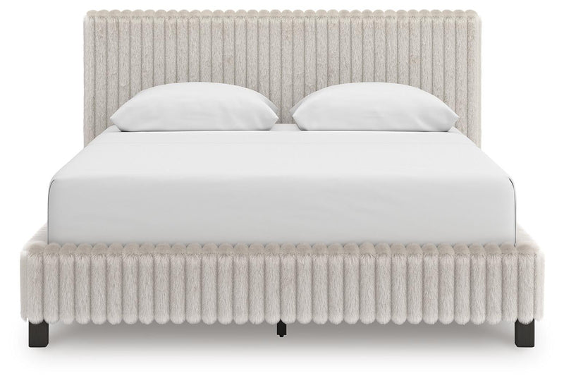 Birmonton Queen Upholstered Bed, Dresser, Mirror, Chest and Nightstand