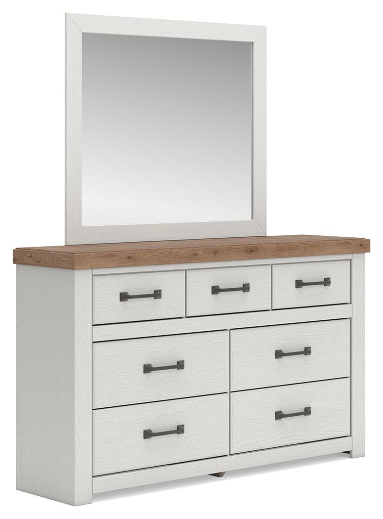 Savonport Twin Panel Bed. Dresser, Mirror and Nightstand