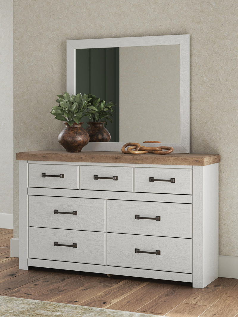 Savonport Twin Panel Bed. Dresser, Mirror and Nightstand