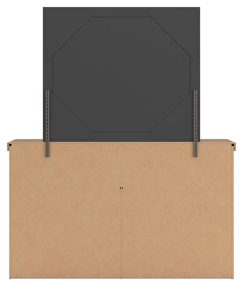 Savonport Twin Panel Storage Bed, Dresser and Mirror