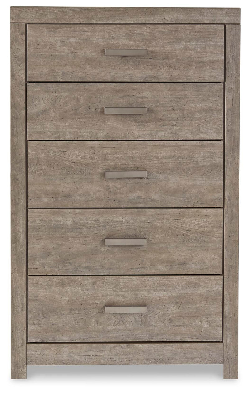 Culverbach King Panel Bed with Mirrored Dresser, Chest and Nightstand