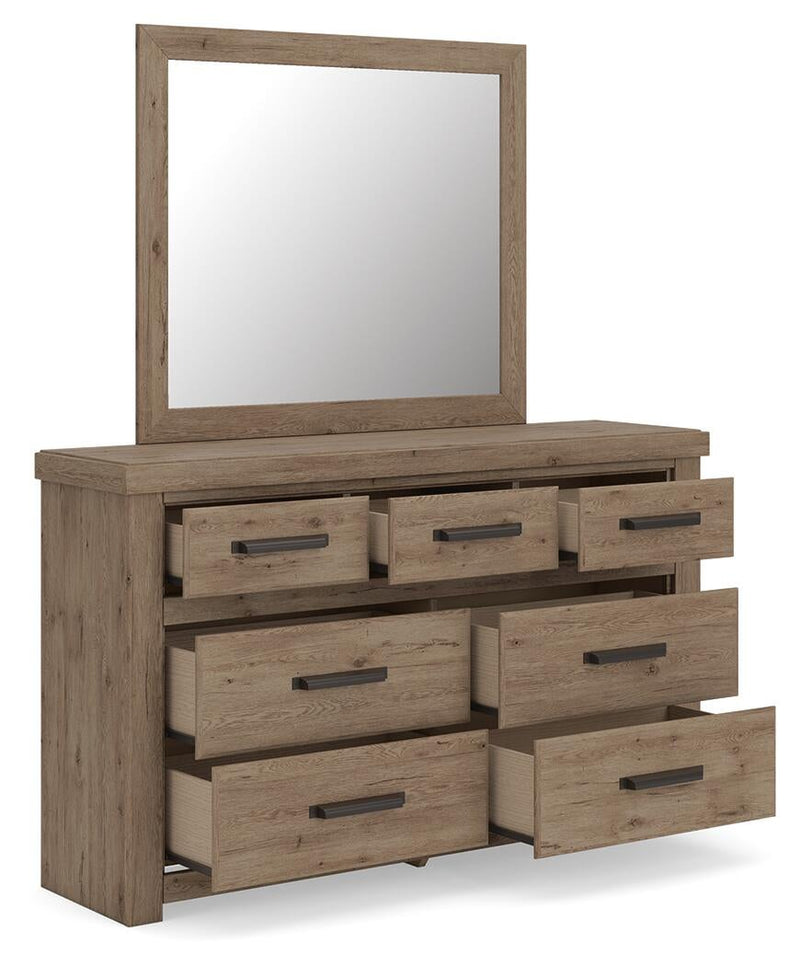 Garistyn Queen Panel Bed. Dresser, Mirror and Nightstand