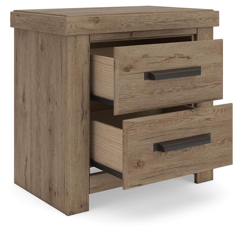 Garistyn King Panel Bed, Dresser, Mirror, Chest and Nightstand