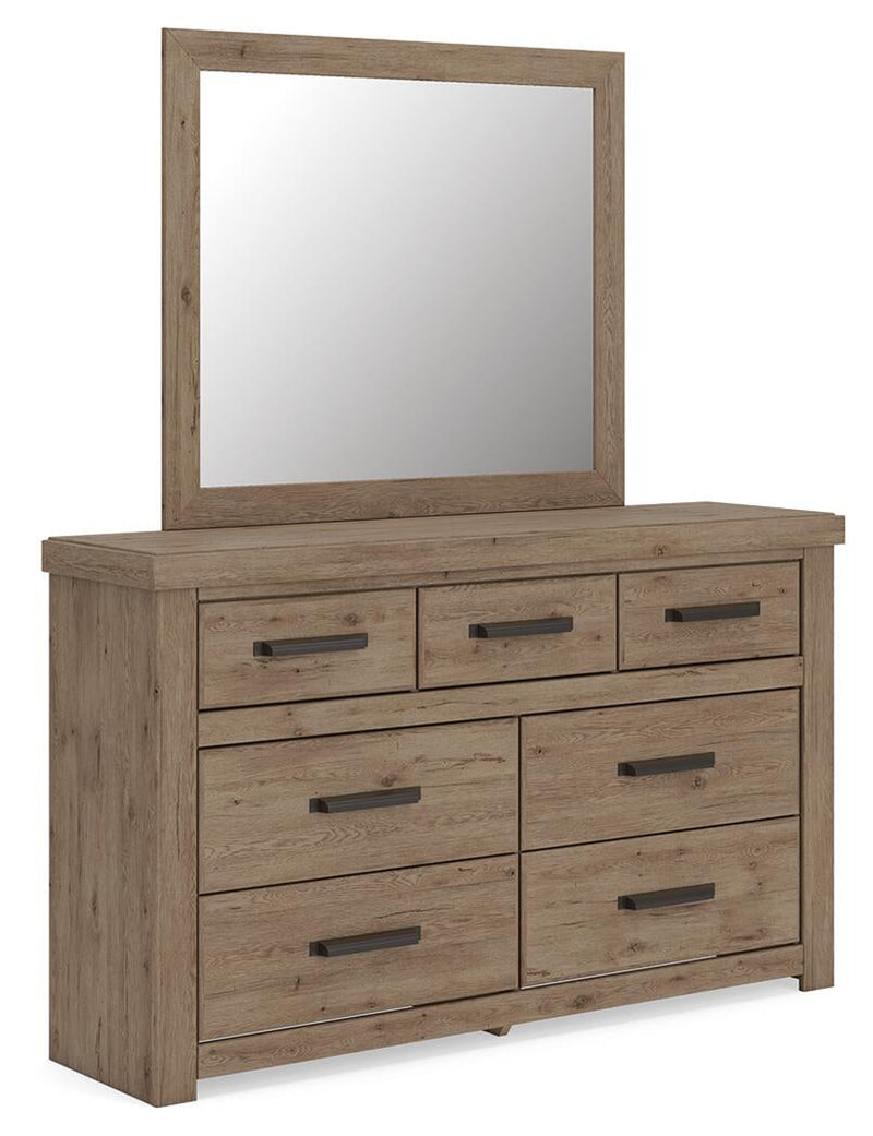 Garistyn Queen Panel Storage Bed, Dresser and Mirror