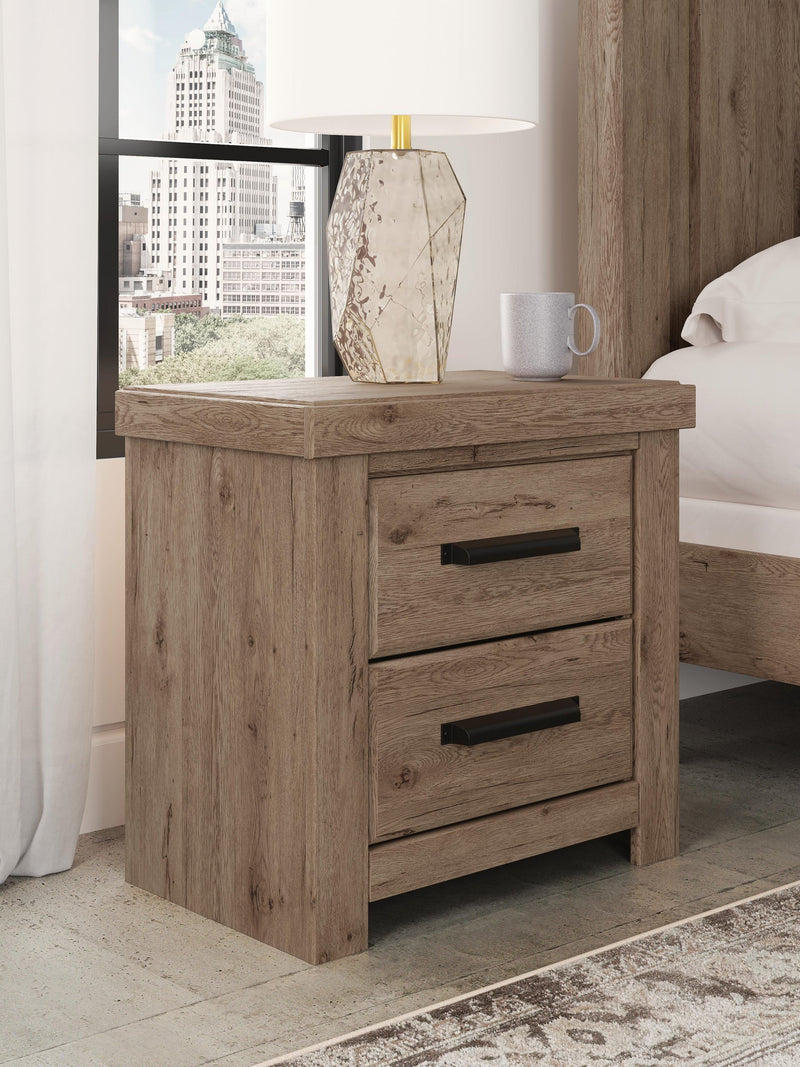 Garistyn King Panel Storage Bed, Dresser, Mirror, Chest and Nightstand