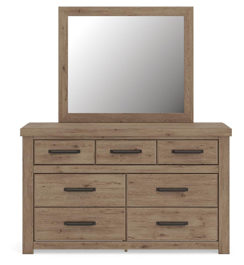 Garistyn King Panel Bed. Dresser, Mirror and Nightstand
