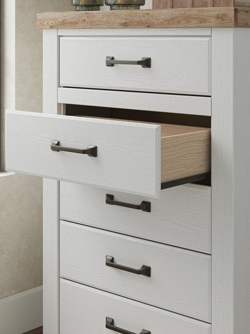 Savonport Queen Panel Storage Bed, Dresser, Mirror, Chest and Nightstand
