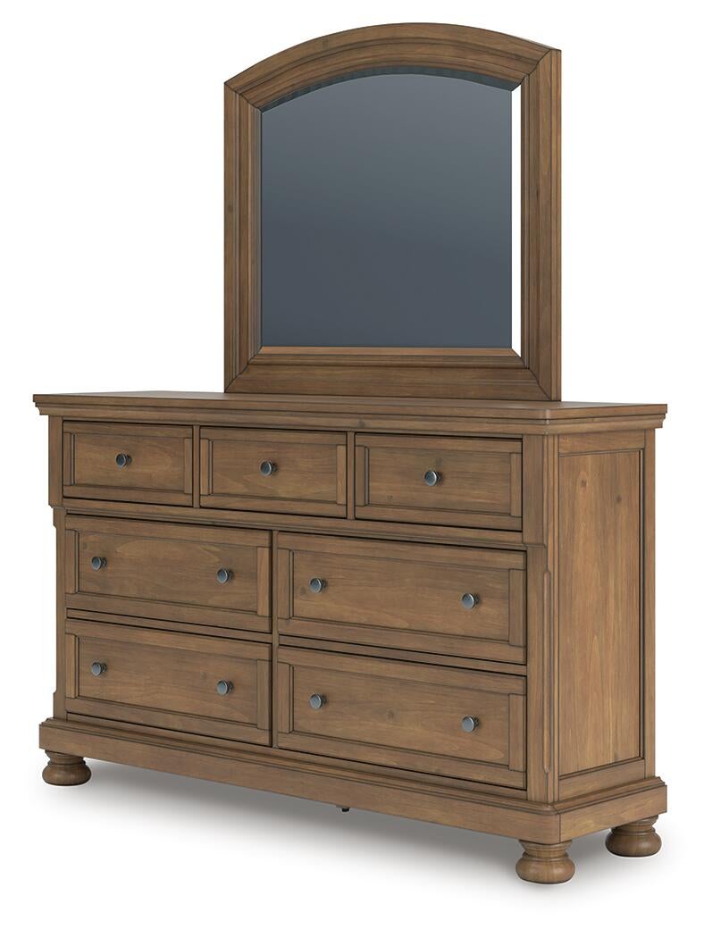Vandenmore Queen Panel Bed with Mirrored Dresser and Nightstand
